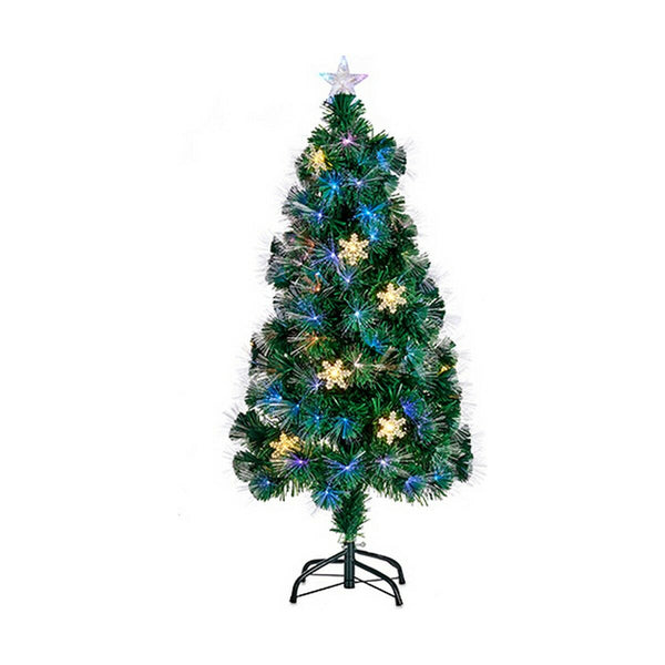 Arbre de Noël avec Étoile Lumière LED Métal Vert Plastique (80 x 80 x 180 cm)